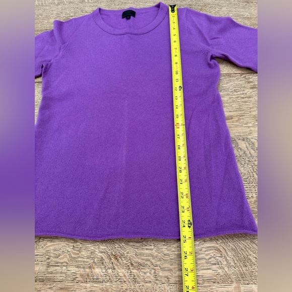 J. Crew NWOT Collection 100% Italian Cashmere Purple Magenta Sweater medium - Picture 13 of 16